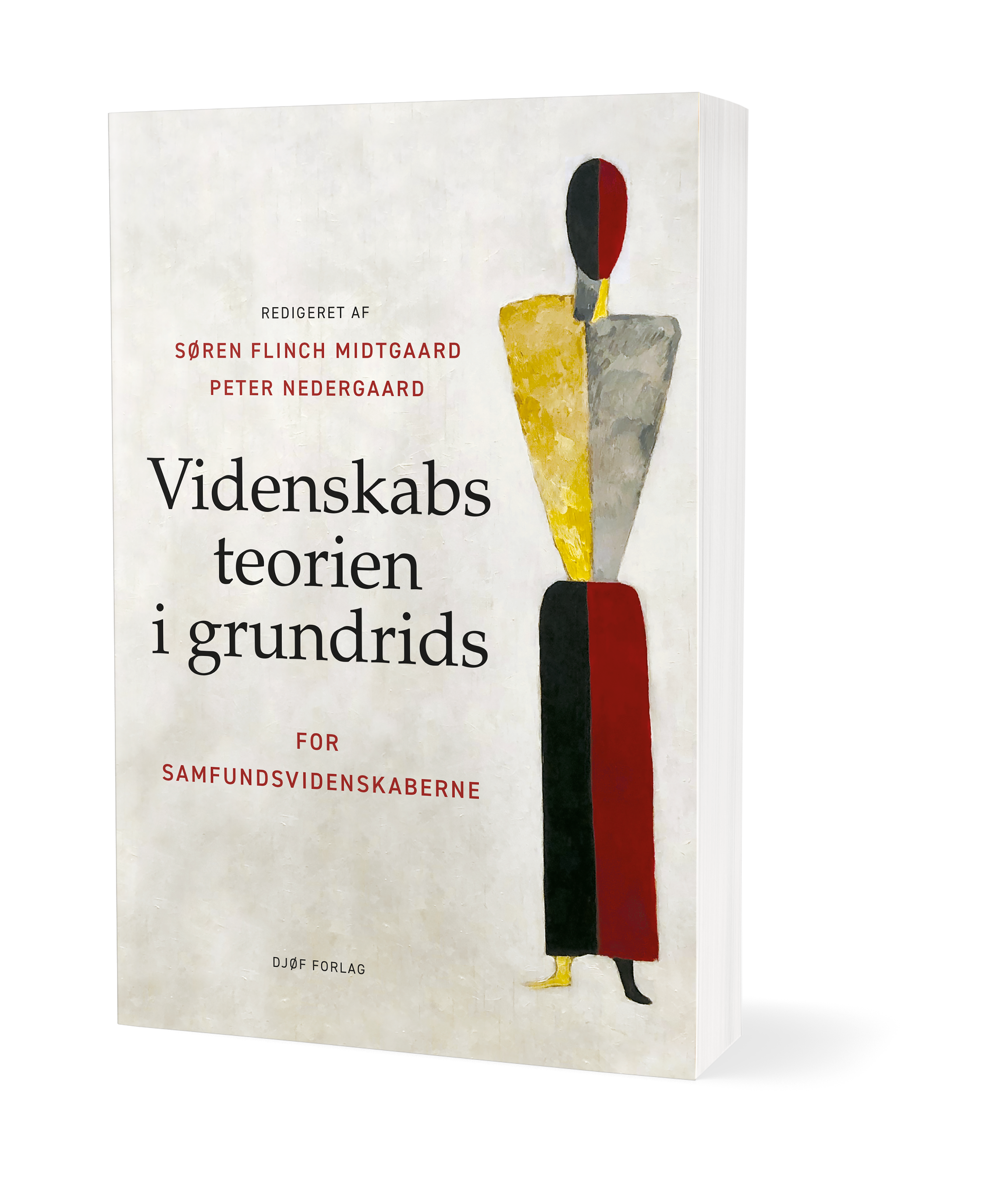 Book cover with figurative person for the book 'Videnskabsteori i grundrids'.