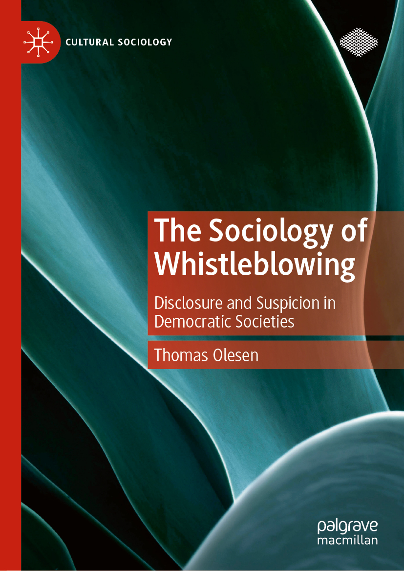 "Omslag til bogen The Sociology of Whistleblowing af Thomas Olesen."
