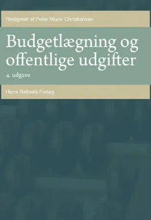 The new book "Budgetlægning og offentlige udgifter" was published on 11 August. The book is edited by Peter Munk Christiansen. Photo: Hans Reitzels Forlag. Book cover, letters, colours.